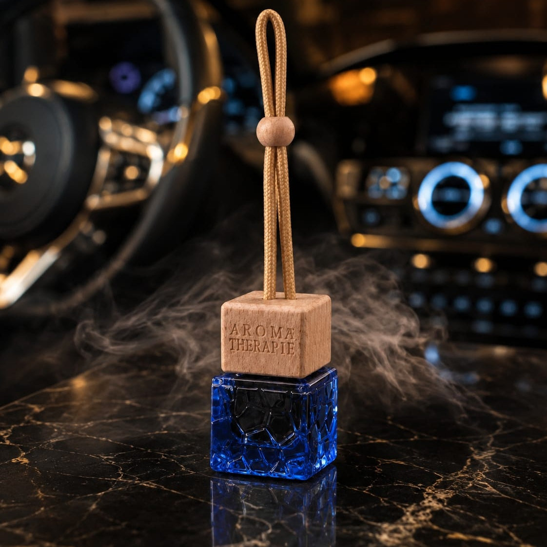 Luxury Wooden Cap Hanging Car Fragrance | Premium Aroma Diffuser for Cars | Elegant Interior Freshener