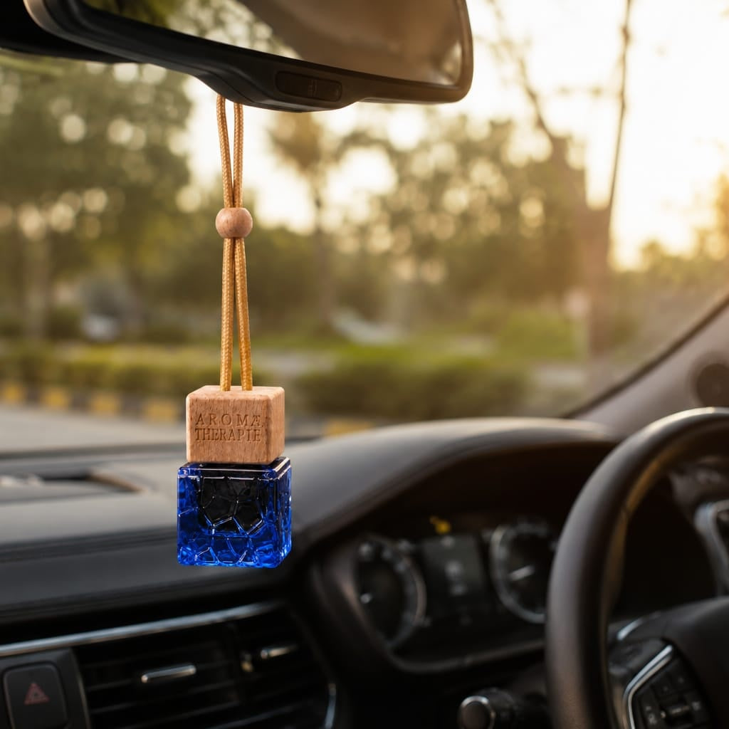 Luxury Wooden Cap Hanging Car Fragrance | Premium Aroma Diffuser for Cars | Elegant Interior Freshener